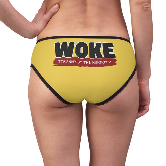 "Woke - Tyranny by the Minority", Women's Briefs (Mustard Yellow)