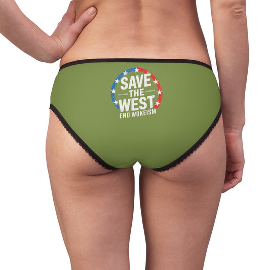 "Save the West - End Wokeism", Women's Briefs (Zombie Green)