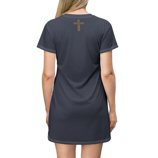 "Clan na Gael - Irish American", T-Shirt Dress (Blue Burka Grey)