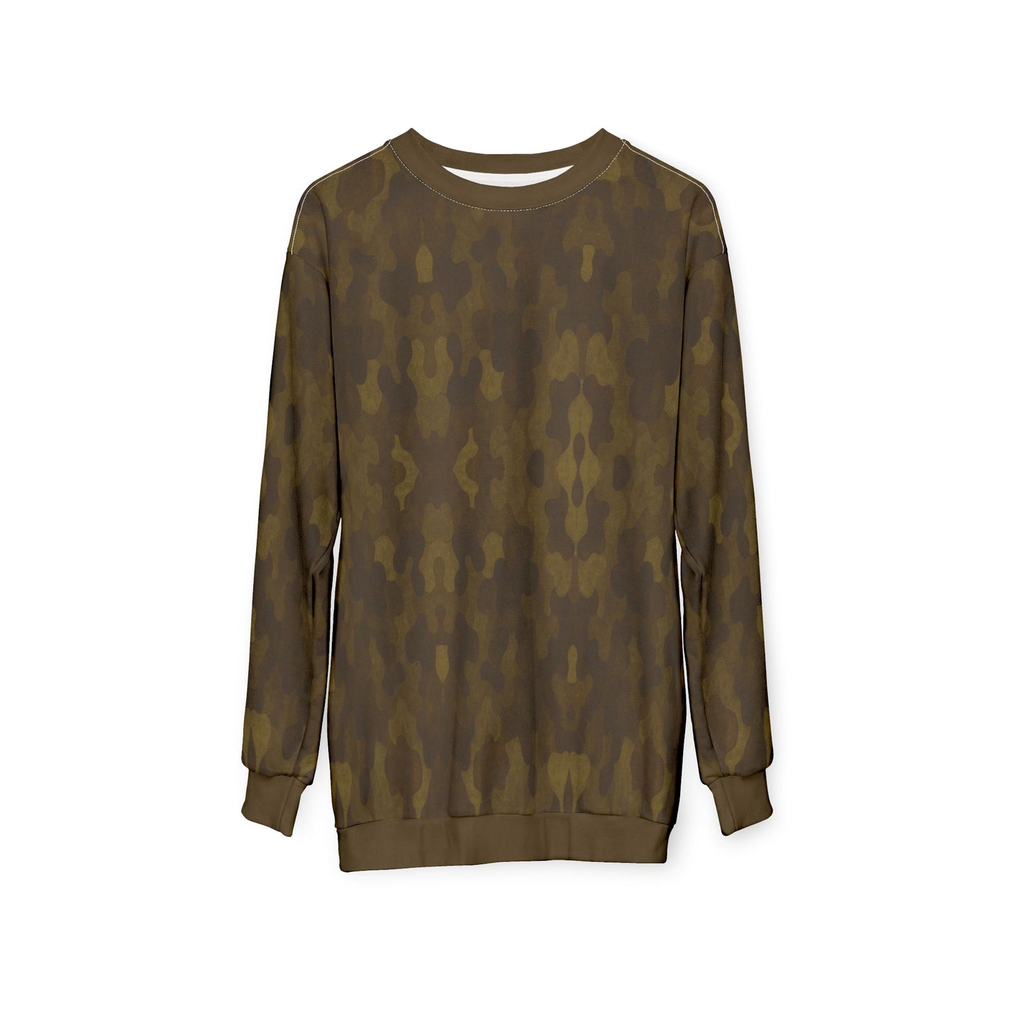 "Swamp Recon Camouflage", Unisex Sweatshirt (Cattail Bronze Cuffs and Collar)