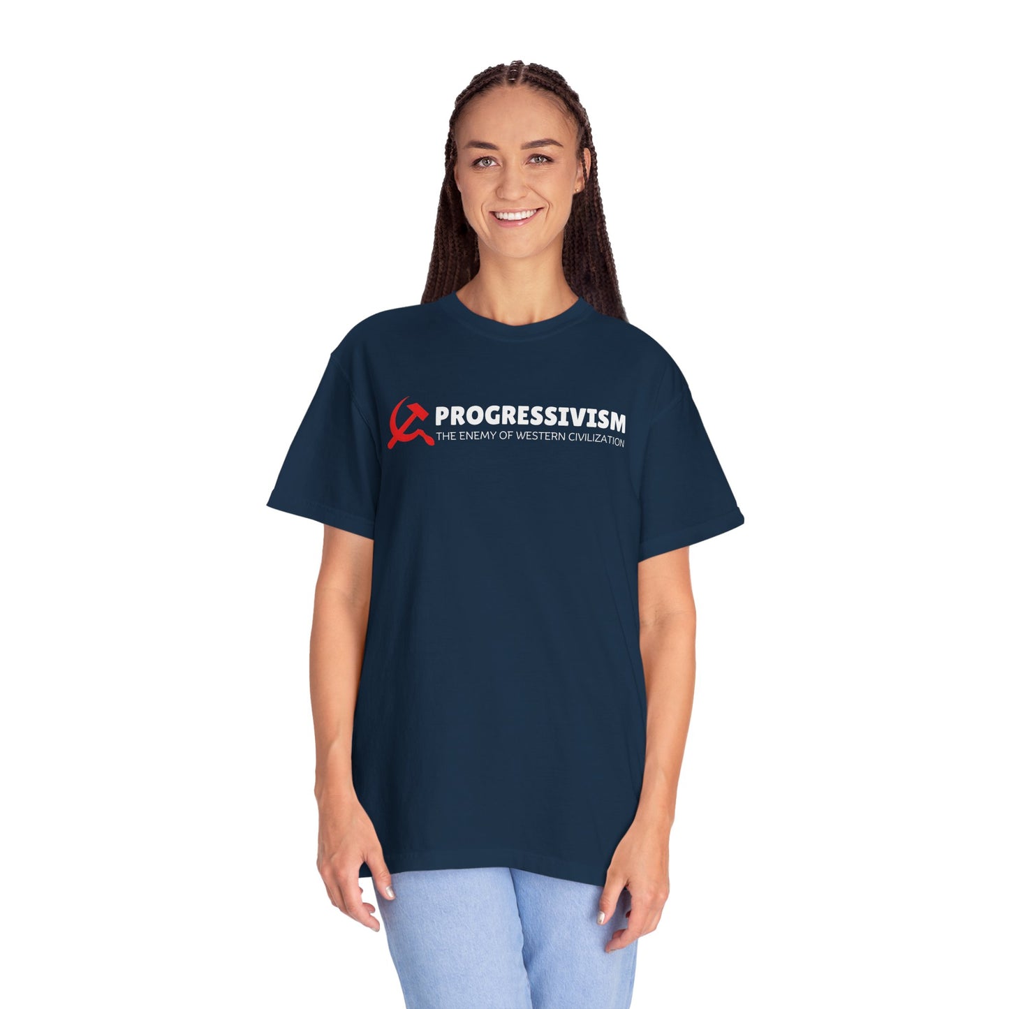 "Progressivism - Enemy of Western Civilization", Unisex T-shirt (Dark Colors)
