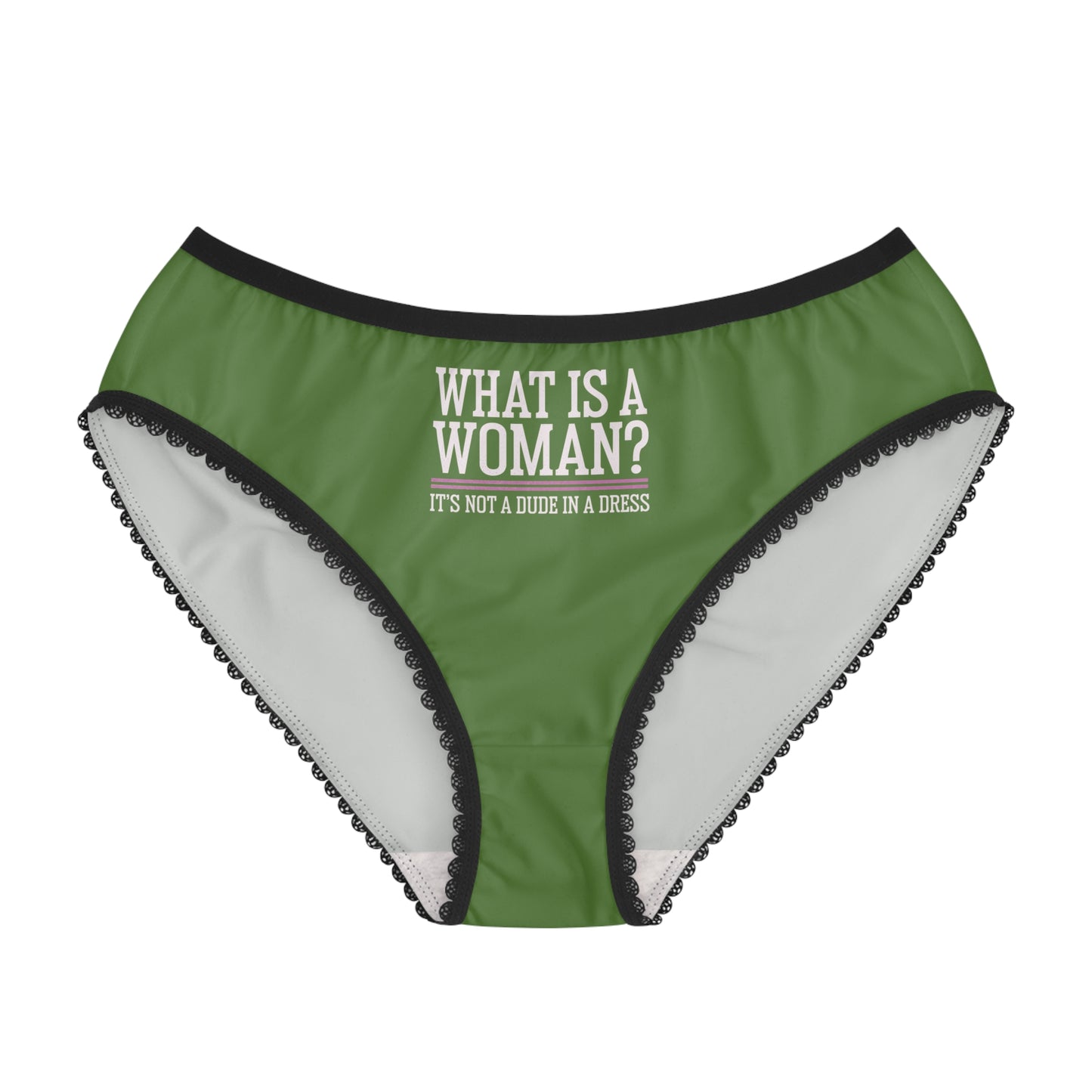 "What is a Woman" #02, Women's Briefs (Avocado Green)