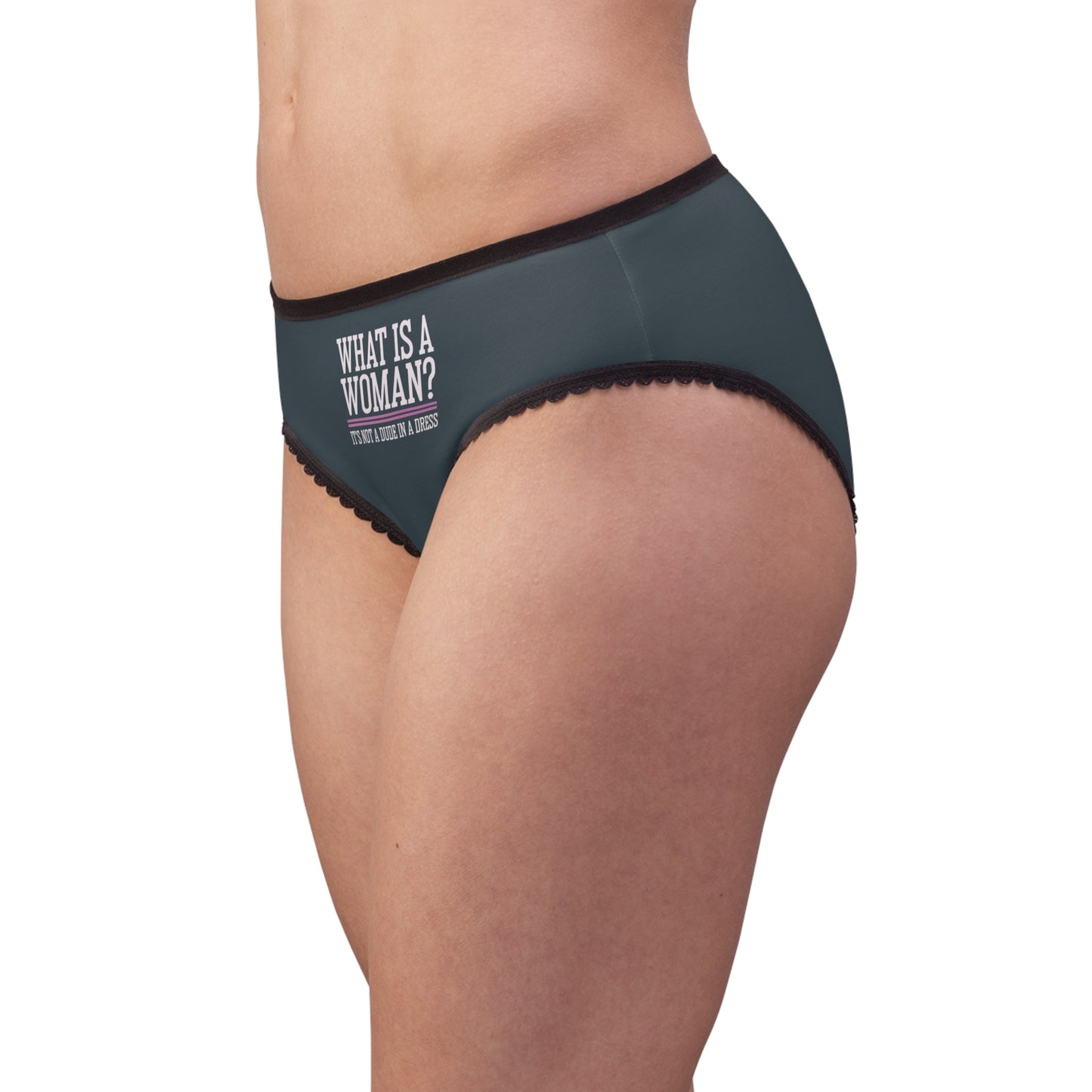 "What is a Woman" #02, Women's Briefs (Charcoal Grey)