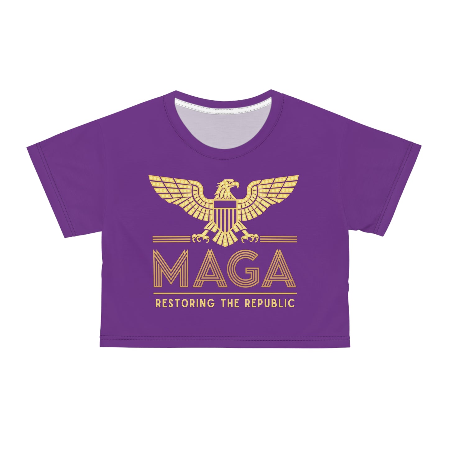 "MAGA - Restoring the Republic", Crop Tee (Vesper Violet)