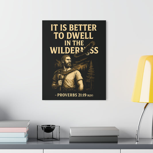 "Proverbs 21:19 (KJV)", Acrylic Wall Prints (French Cleat Hanging) (Peatshadow Black)