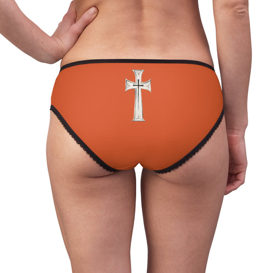 "First Darkness Then Comes Light" #02, Women's Briefs (Salamander Orange)