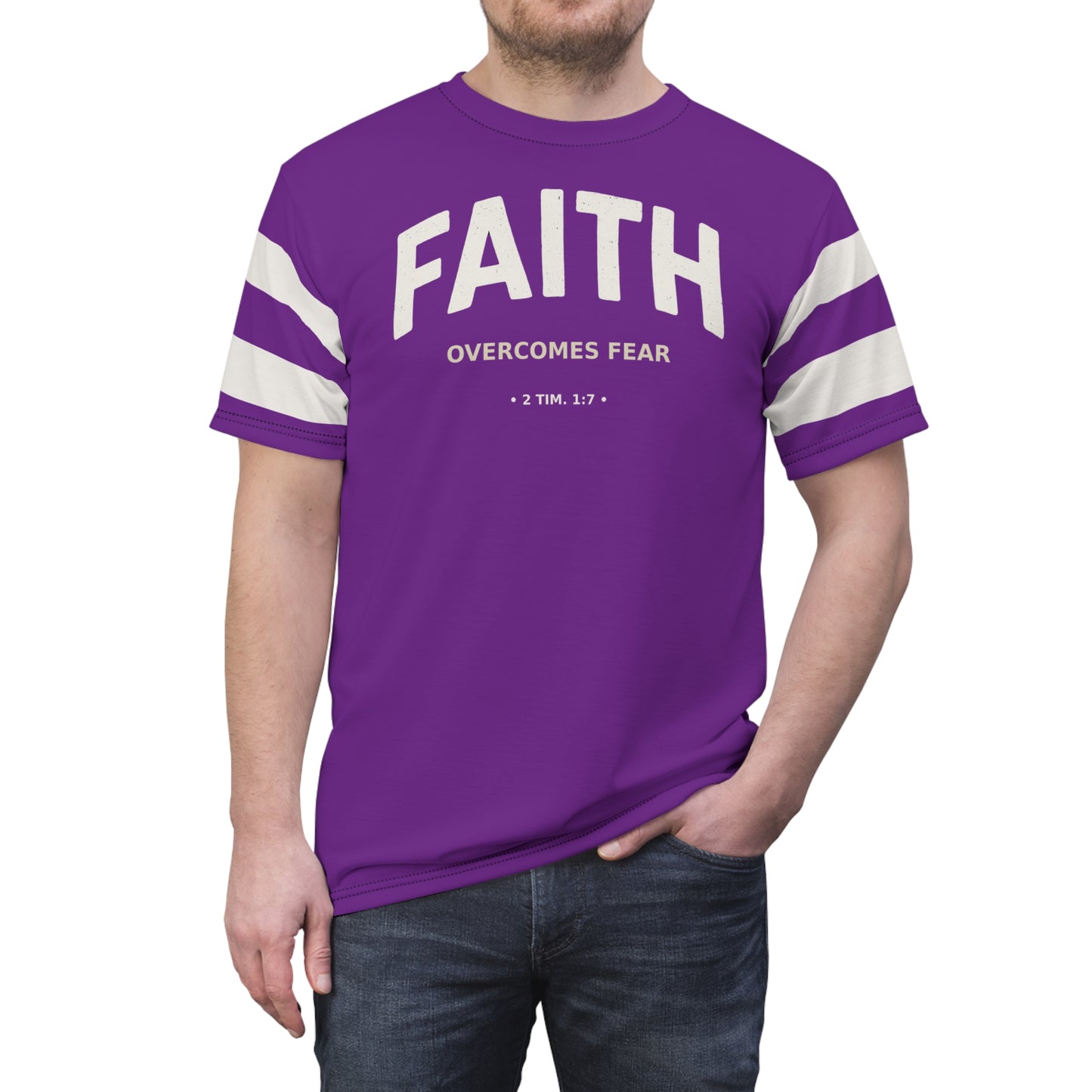 "Faith Overcomes Fear", Unisex Tee (Vesper Violet)