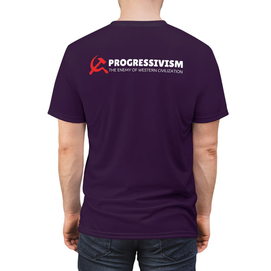 "Progressivism - Enemy of Western Civilization", Unisex Tee (Purple Nights)