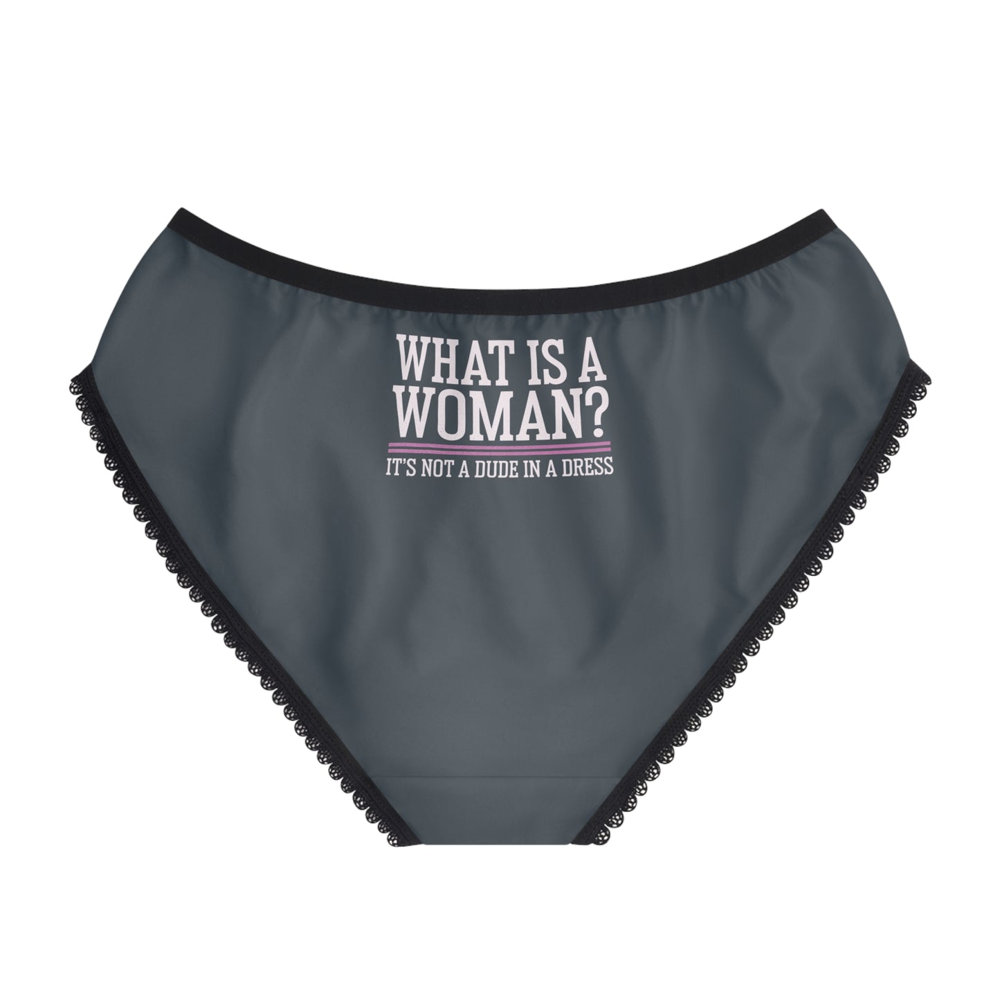 "What is a Woman" #02, Women's Briefs (Charcoal Grey)