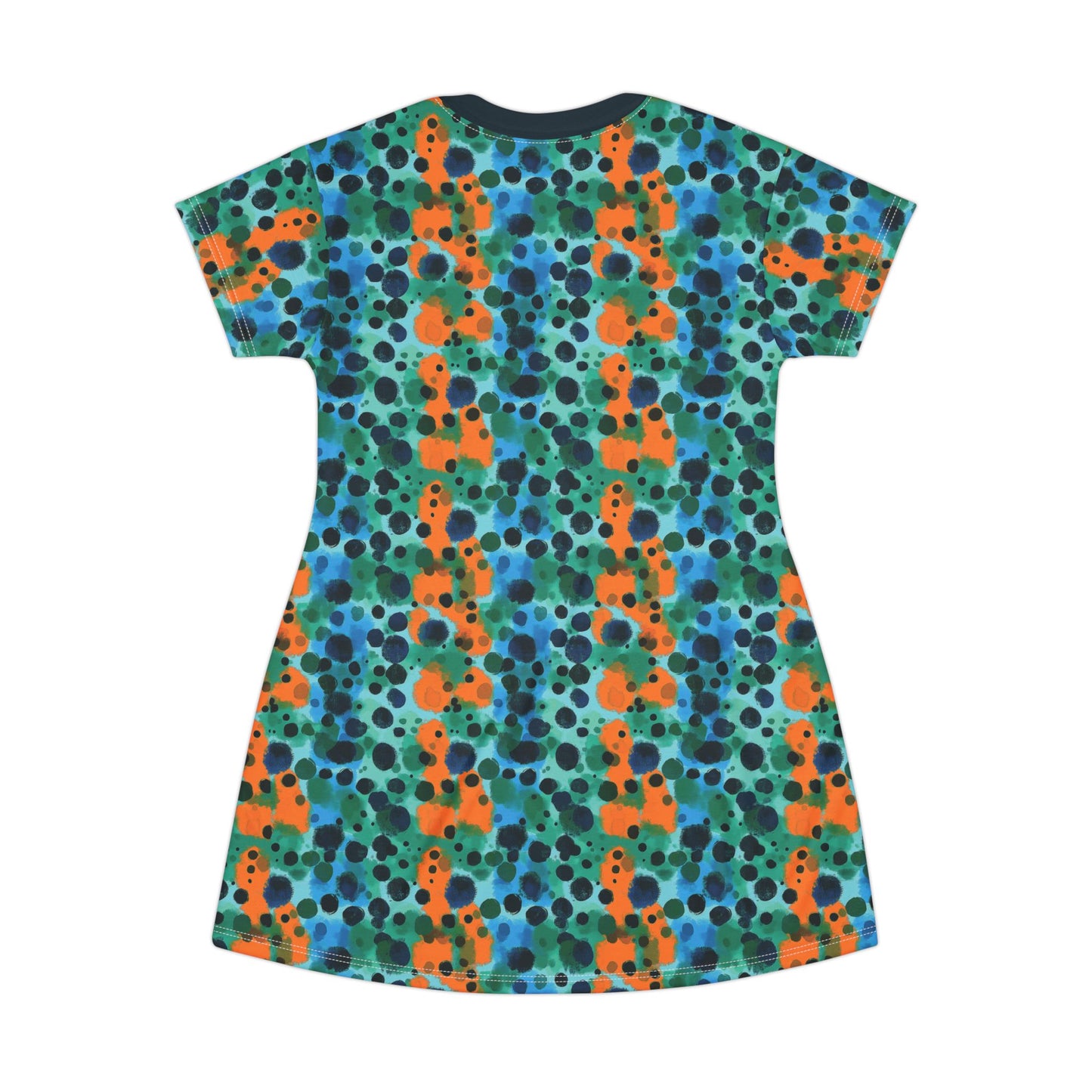 "Midnight Coral", T-Shirt Dress (Atlantic Storm Collar)