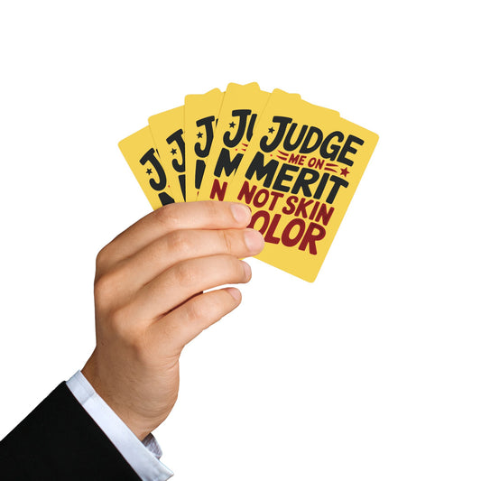 "Judge Me on Merit not Skin Color", Cultural Playing Cards (Mustard Yellow)