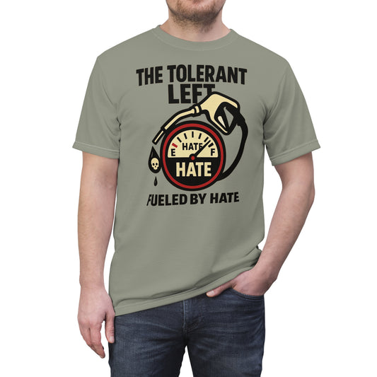 "The Tolerant Left", Unisex T-shirt (Deep Seagrass Grey)