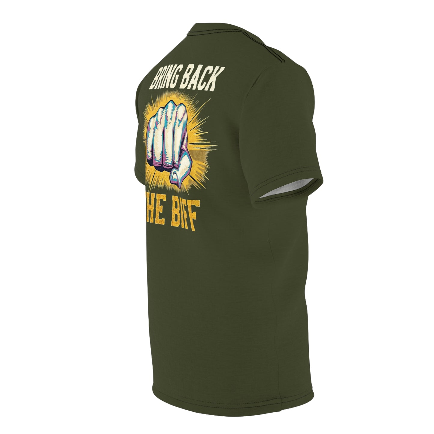 "Bring Back The Biff", Unisex T-shirt (Dark Olive Green)
