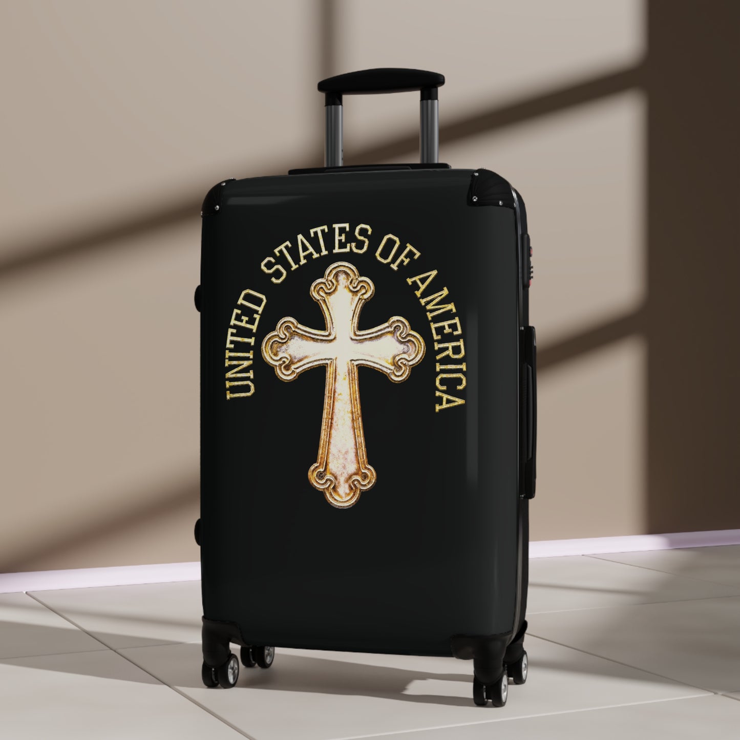 "USA Gold Cross" Suitcases (Black)