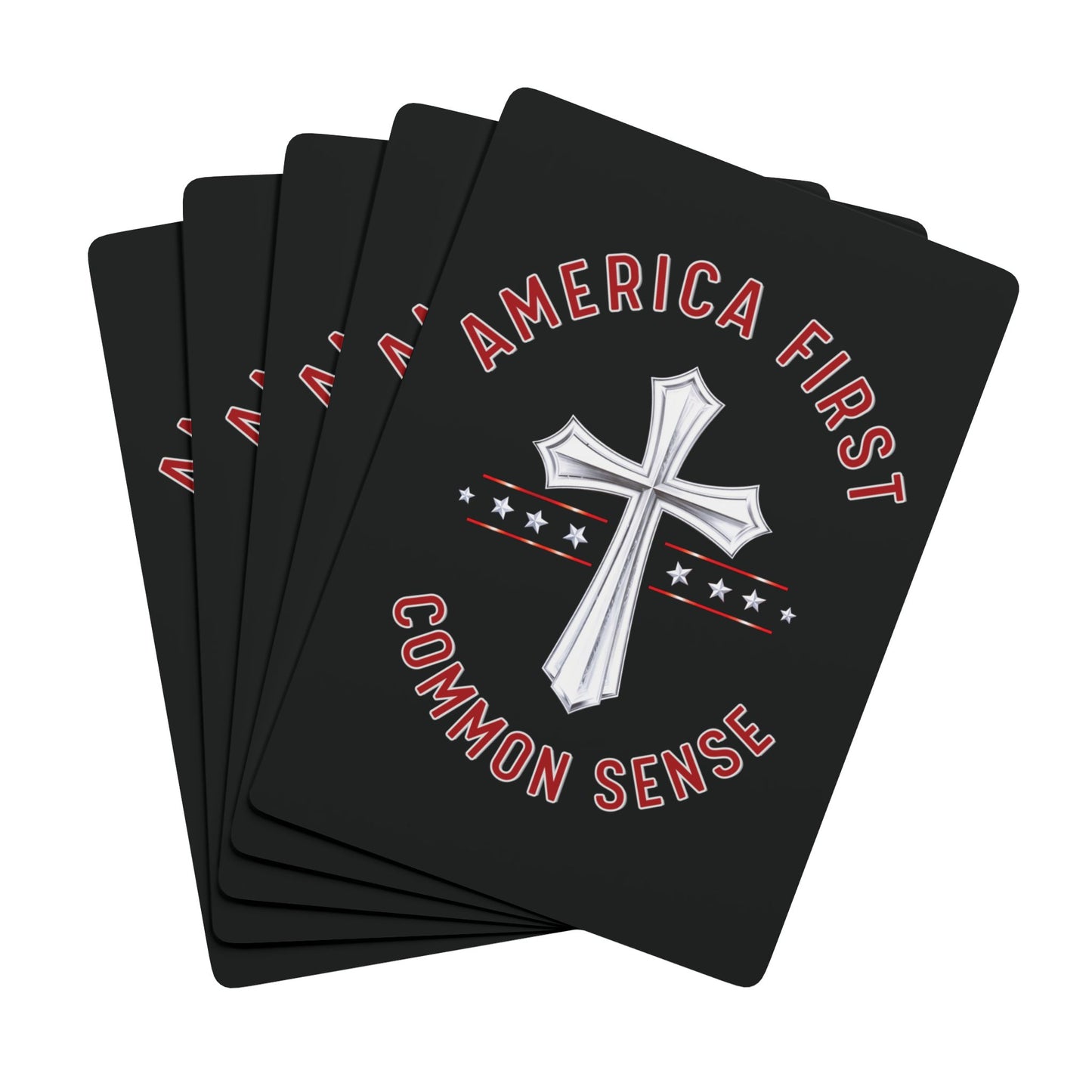 "America First - Common Sense", Political Playing Cards (Void Black)