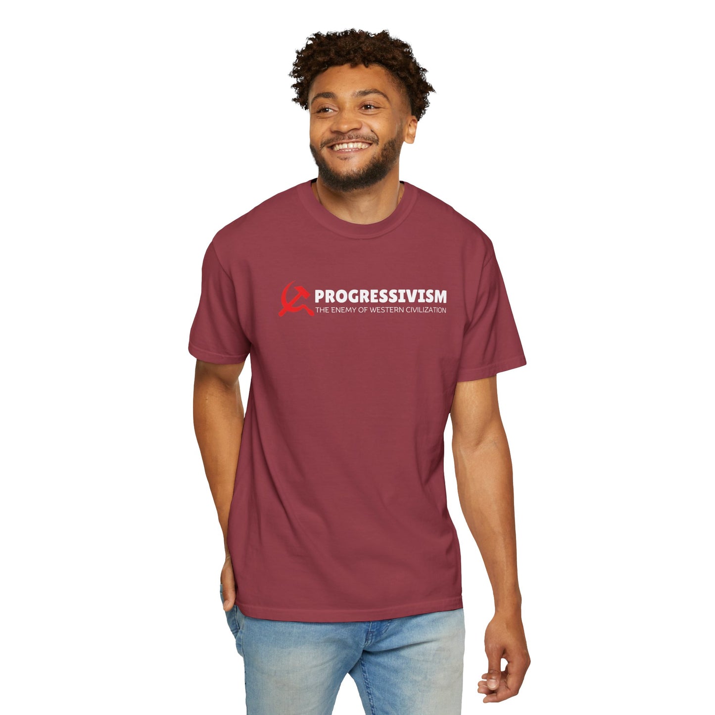 "Progressivism - Enemy of Western Civilization", Unisex T-shirt (Dark Colors)