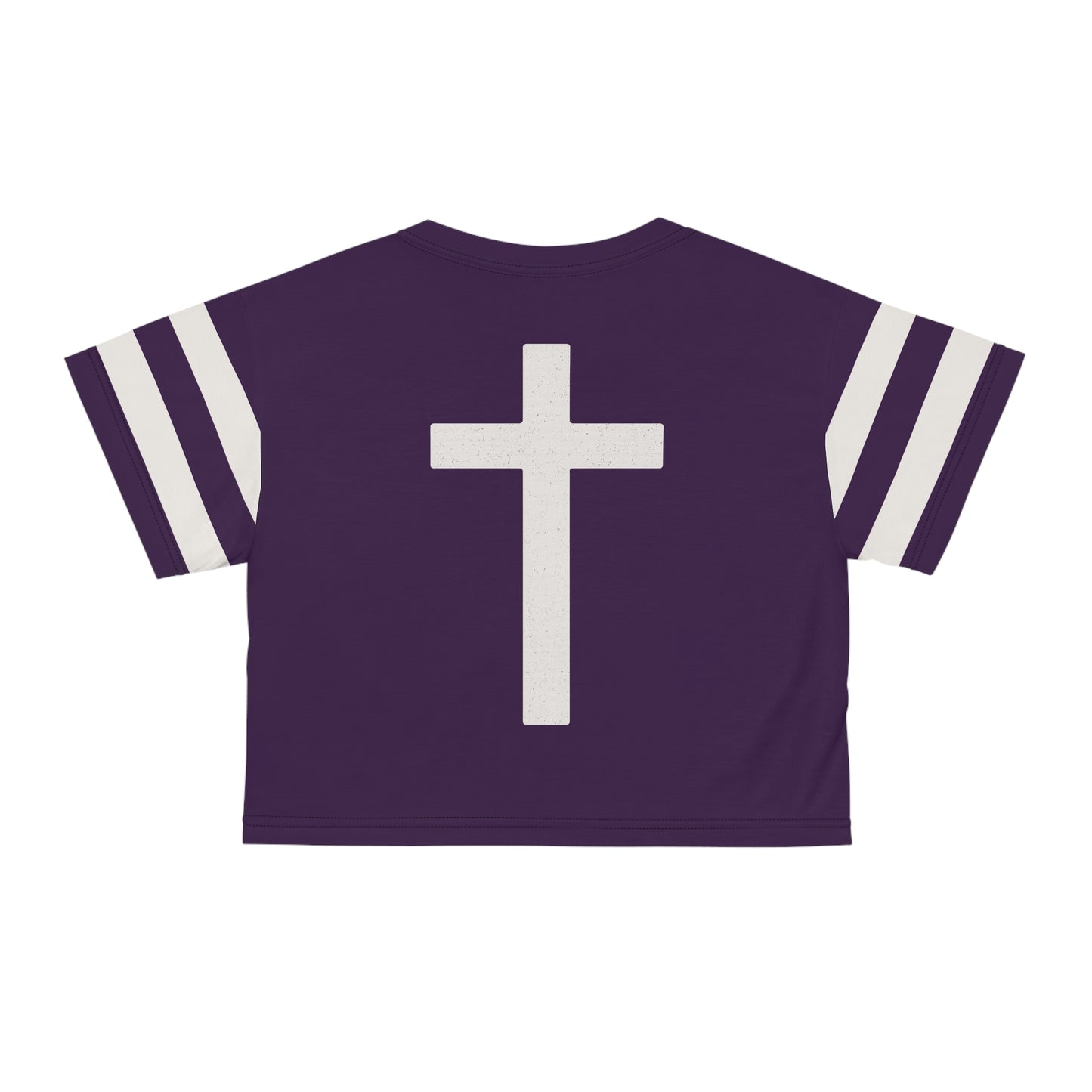 "Faith Overcomes Fear", Crop Tee (Imperial Plum)