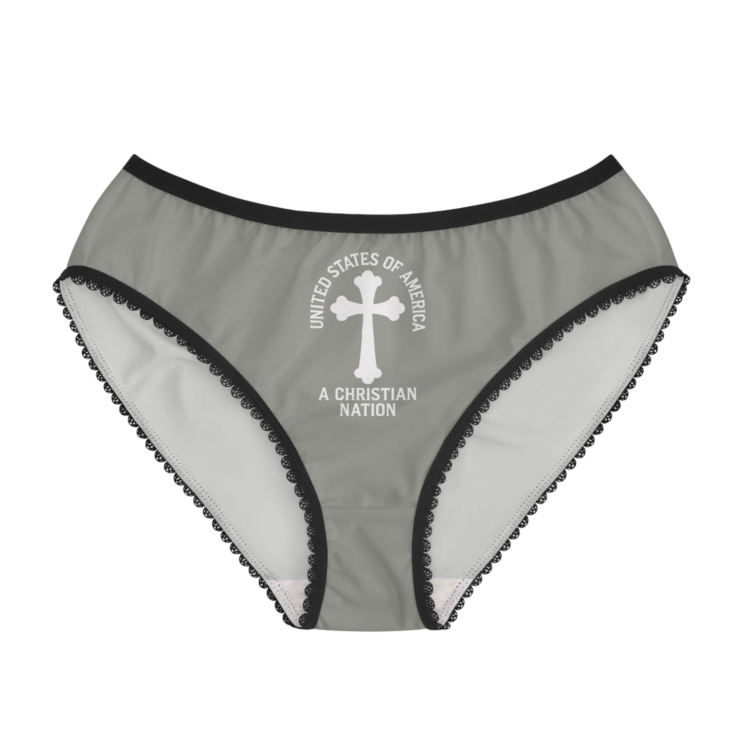 "USA - A Christian Nation" #04, Women's Briefs (Old Church Slate Grey)