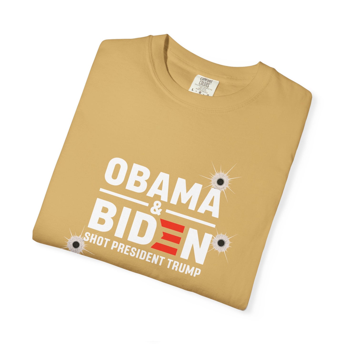 "Obama & Biden Shot President Trump", Unisex Black T-shirt