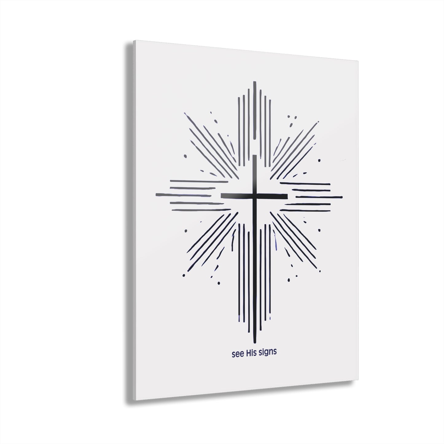 "See His Signs", Acrylic Wall Print (French Cleat Hanging) (Alabaster White)