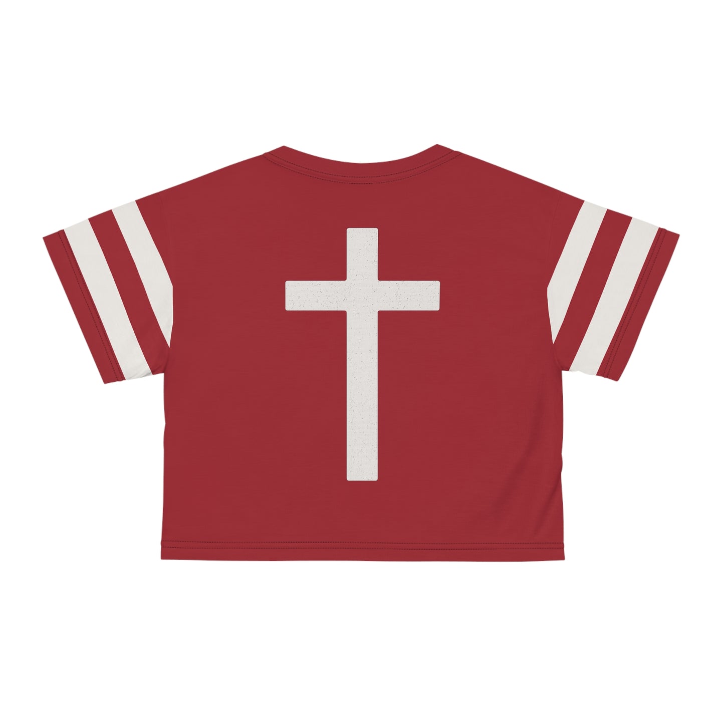 "Faith Overcomes Fear", Crop Tee (Cherry Red)