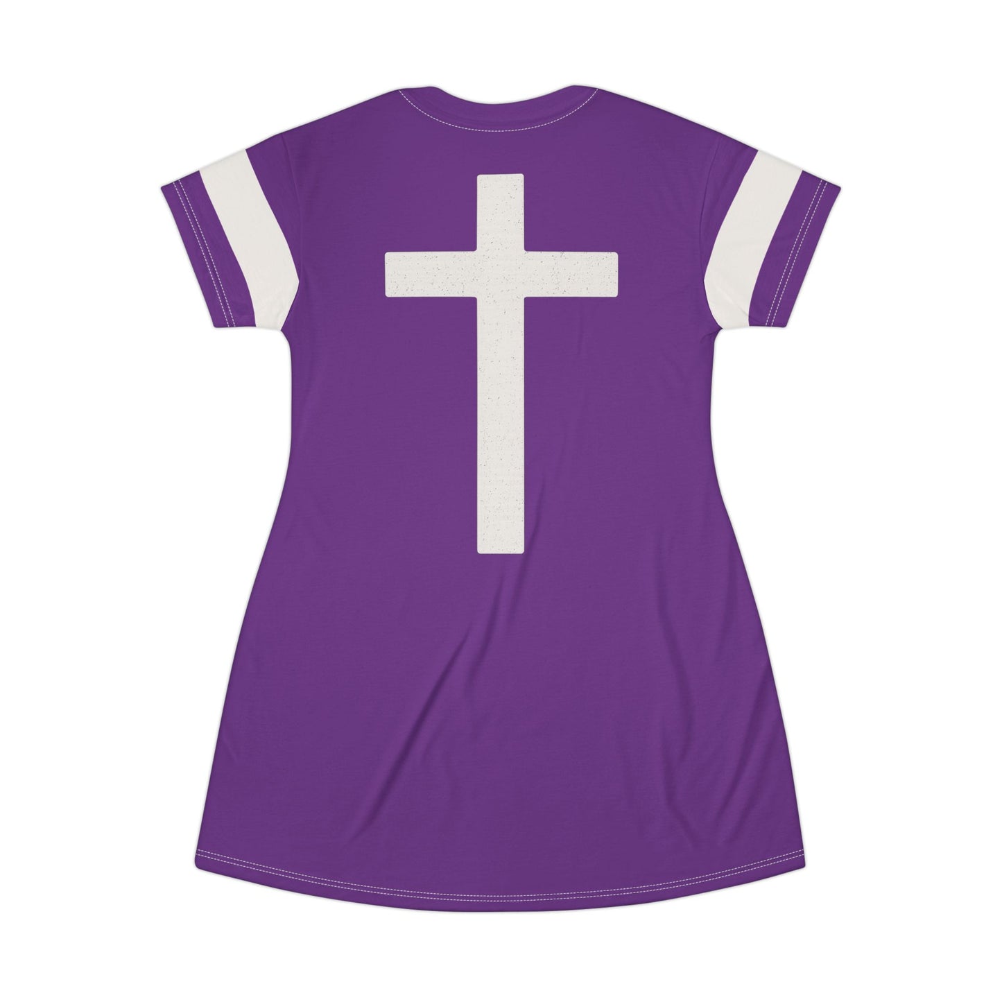"Faith Overcomes Fear", T-Shirt Dress (Vesper Violet)