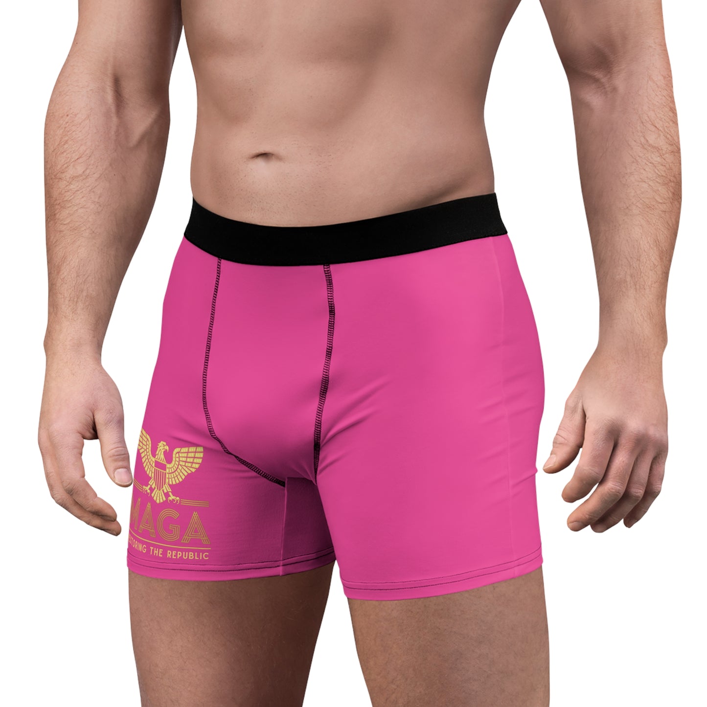 "MAGA - Restoring the Republic", Men's Boxer Briefs (Hot Pink)