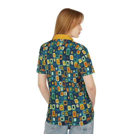 "Soul Mosaic", Unisex Polo Shirt (Yellow Collar)