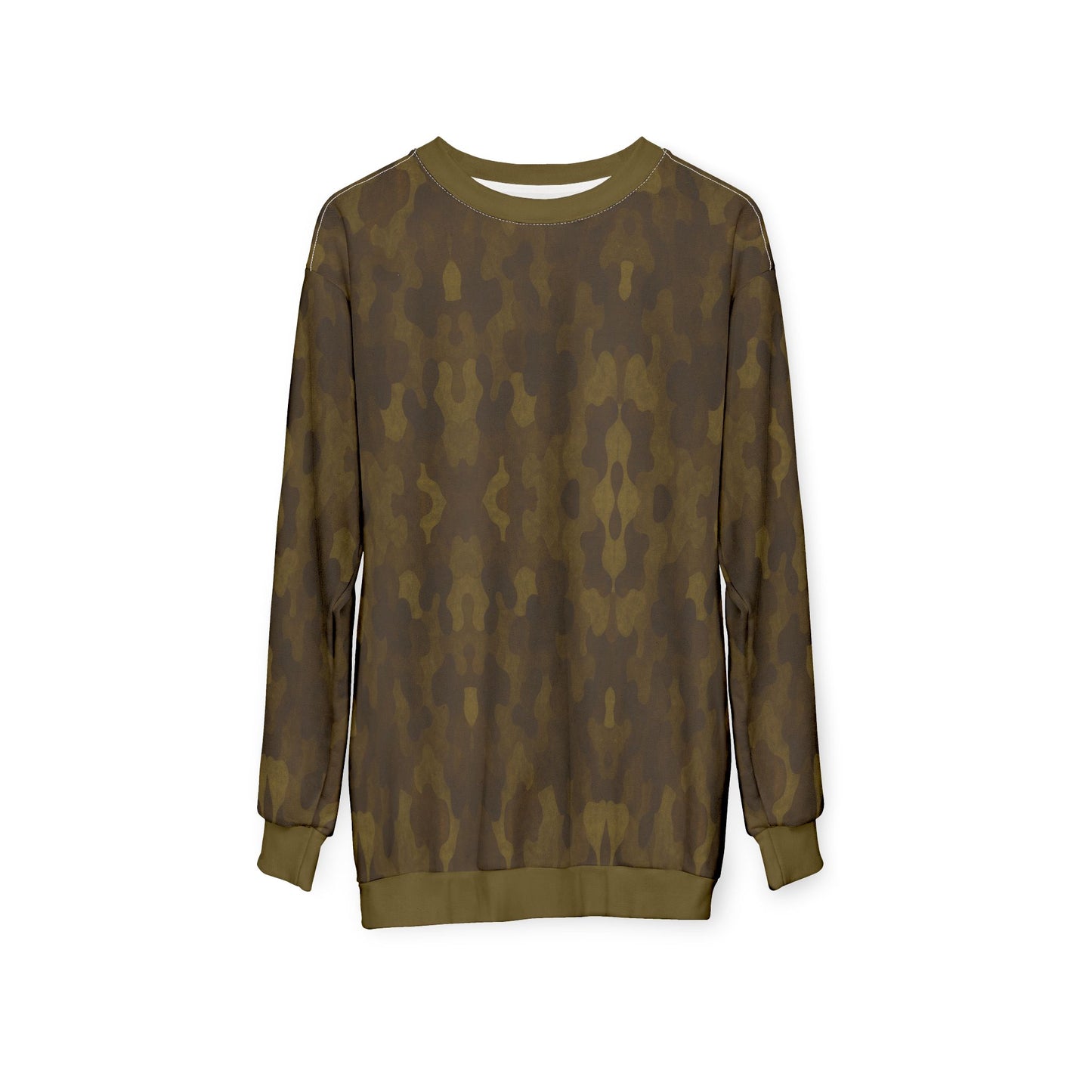 "Swamp Recon Camouflage", Unisex Sweatshirt (Bogbrush Olive Cuffs and Collar)