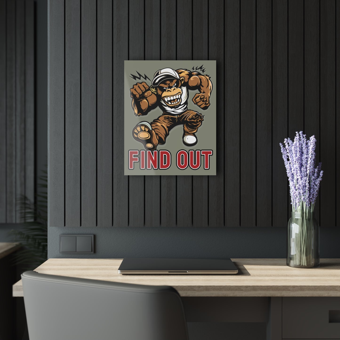 "Find Out", Acrylic Wall Prints (French Cleat Hanging) (Striking Grey)