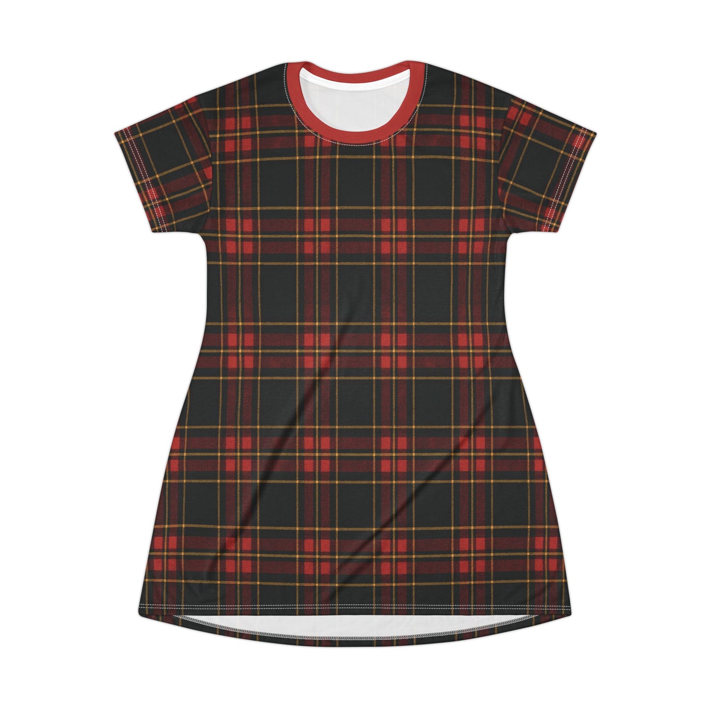 "Kilmor Gallóglach Tartan", T-Shirt Dress (Gallóglach Red Collar)