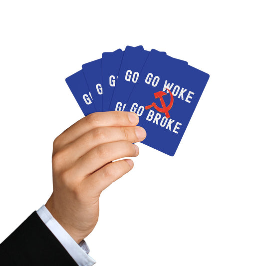 "Go Woke Go Broke (Communist)", Cultural Playing Cards (Electric Deep Blue)