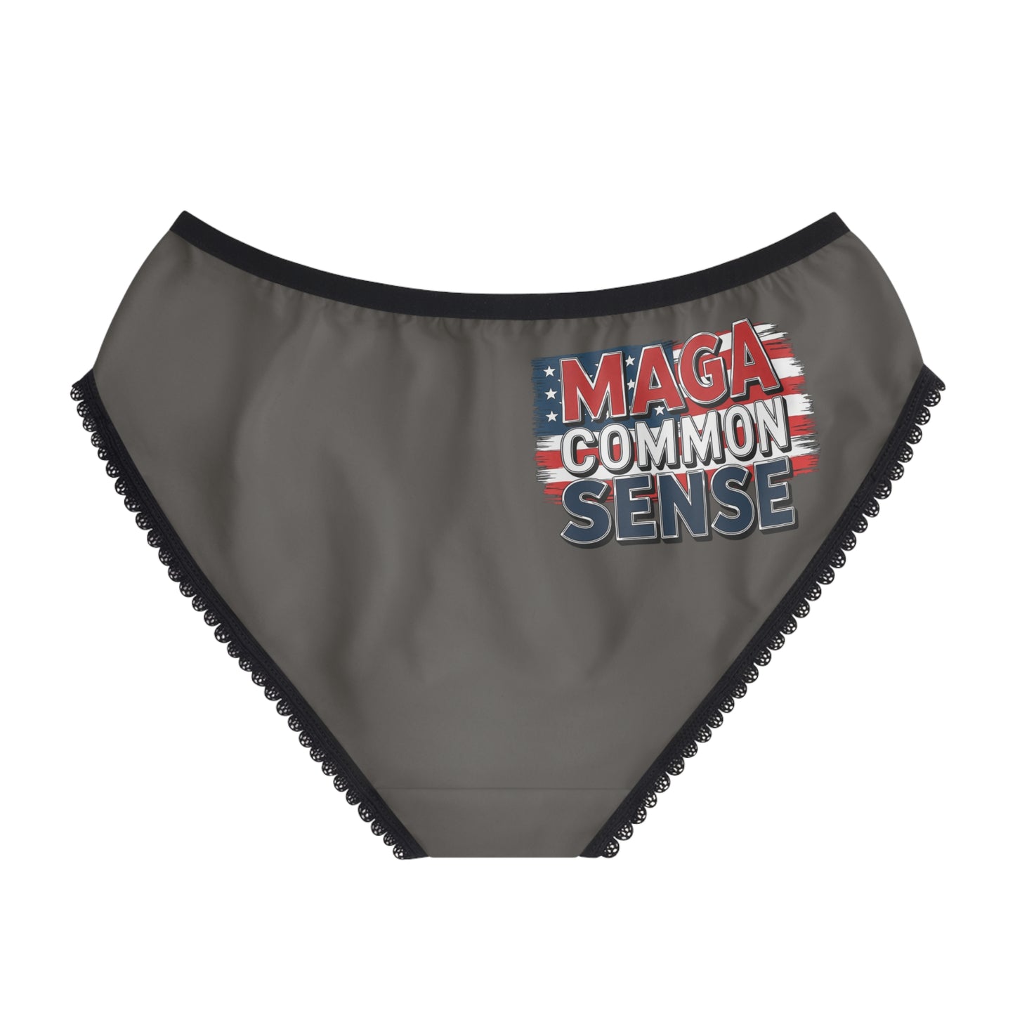 "MAGA Common Sense" #01, Women's Briefs (Off Black)