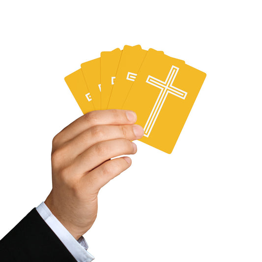 "A Simple Cross", Chrsitian Playing Cards (Honey Yellow)