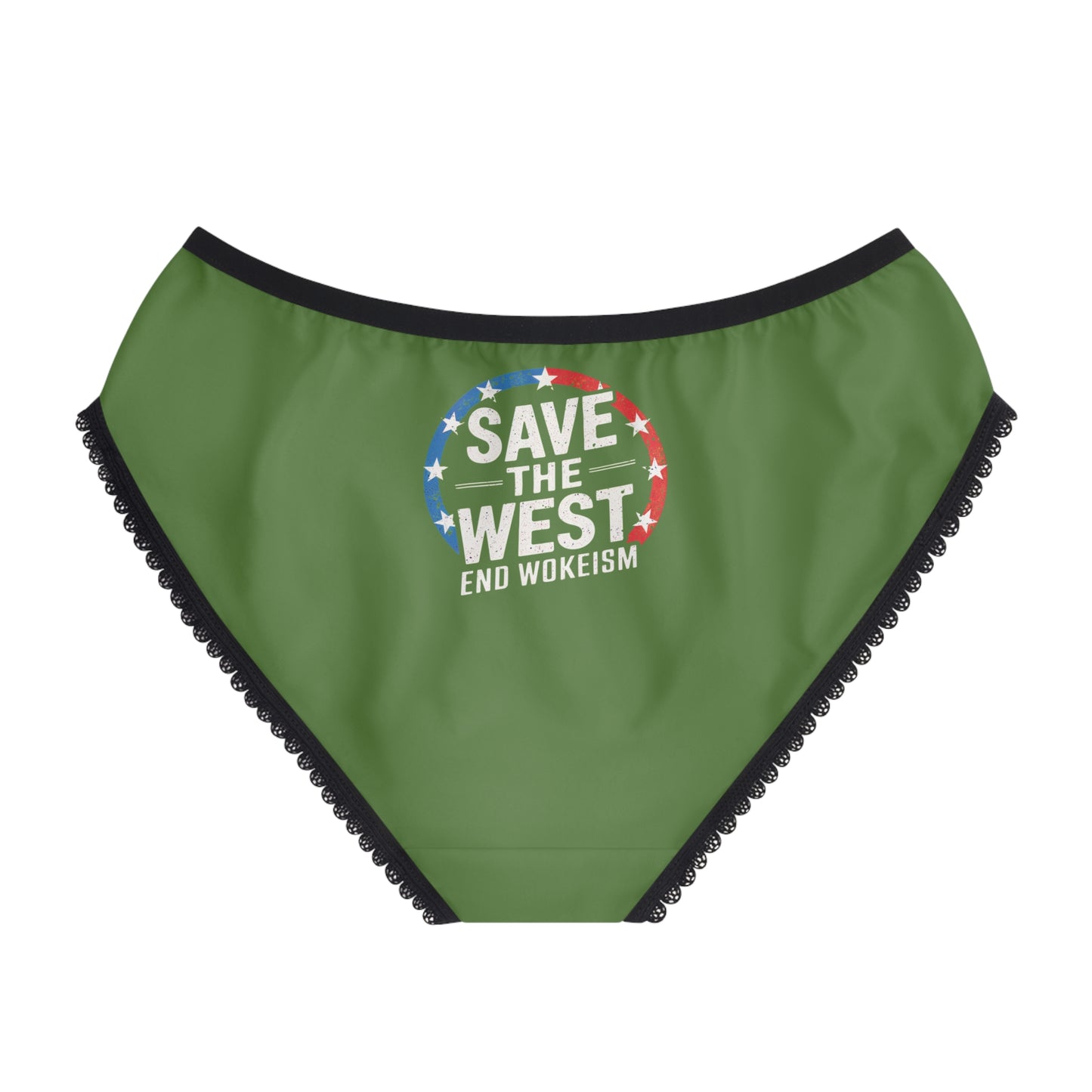 "Save the West - End Wokeism", Women's Briefs (Avocado Green)