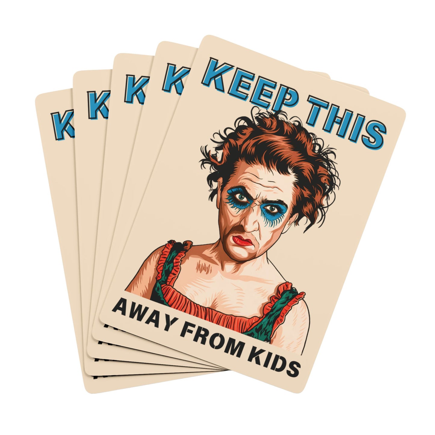 "Keep This Away from Kids", Cultural Playing Cards (Champagne)