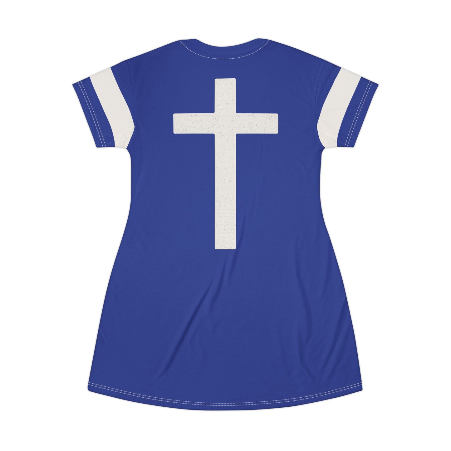 "Faith Overcomes Fear", T-Shirt Dress (Patriot Blue)
