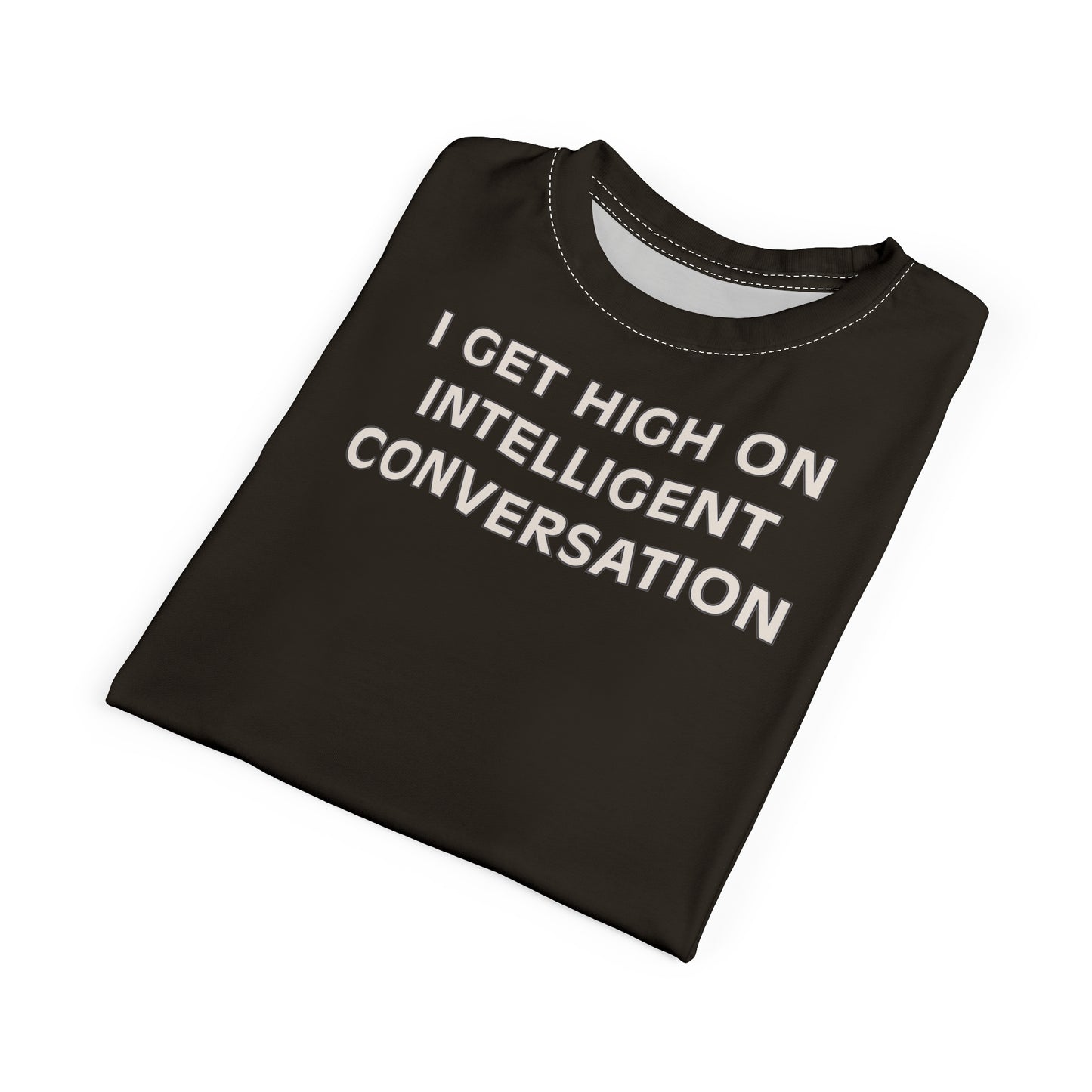 "Intelligent Conversation", Unisex T-shirt (Ancient Brown)