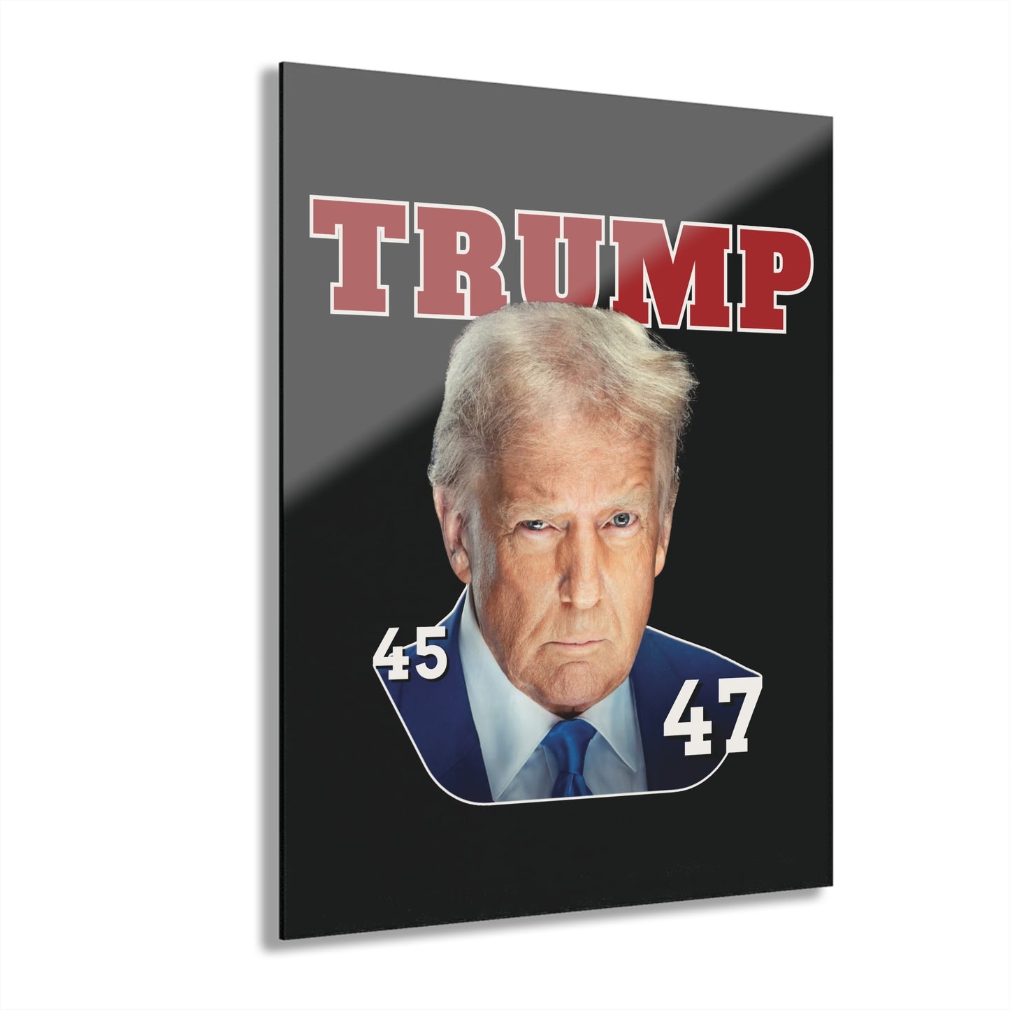 "Trump 45-47", Acrylic Wall Prints (French Cleat Hanging) (Void Black)