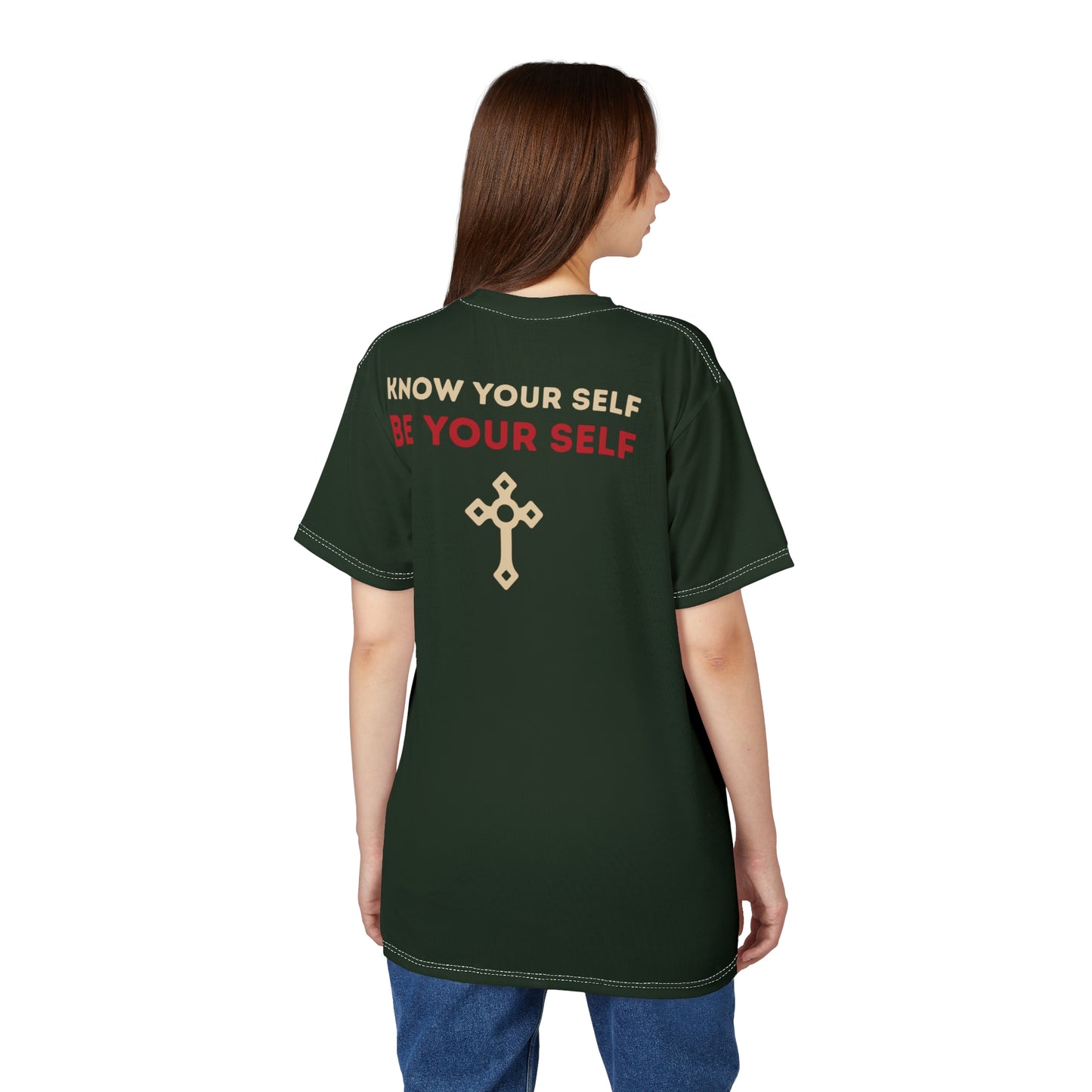 "Know Your Self", Unisex T-shirt (Brieve Green)