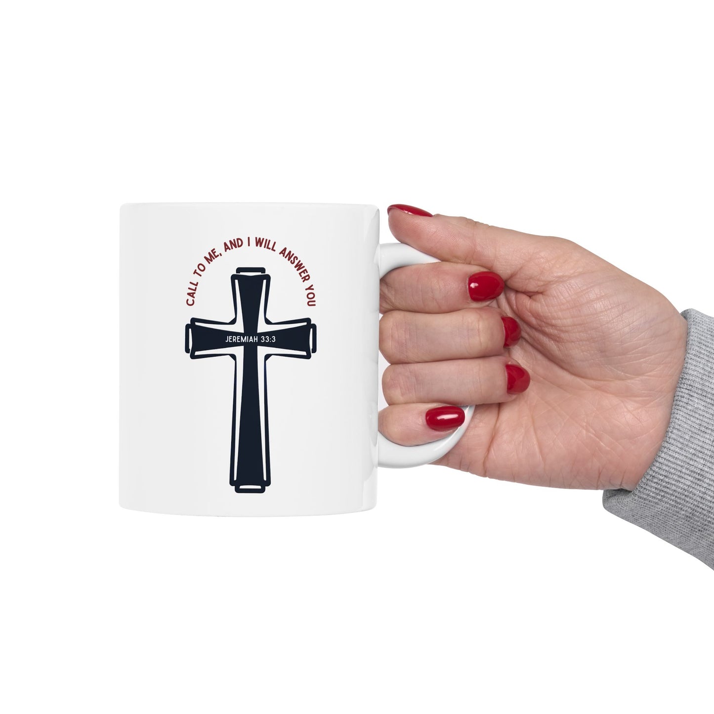 "Call to Me - Jeremiah 33:3" #01, White Mug (11oz & 15oz)