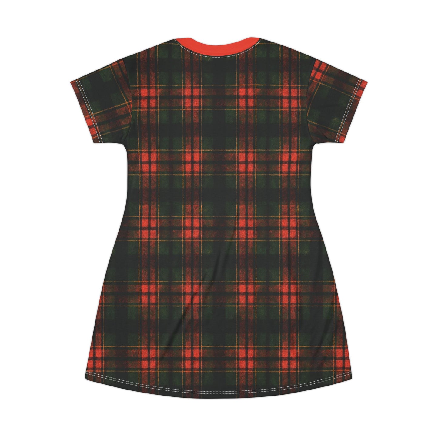 "Kilmor Brieve Tartan", T-Shirt Dress (Brieve Red Collar)