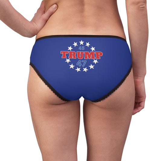 "Trump 45-47 Circle of Stars", Women's Briefs (Patriot Blue)