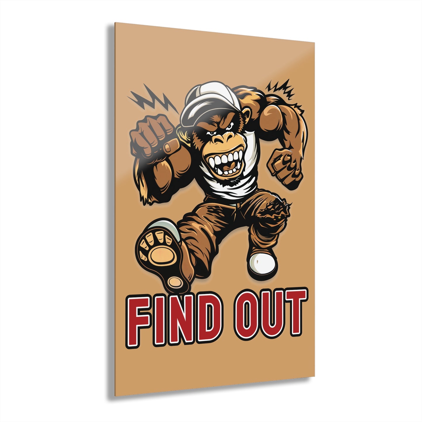 "Find Out", Acrylic Wall Prints (French Cleat Hanging) (Camel Brown)