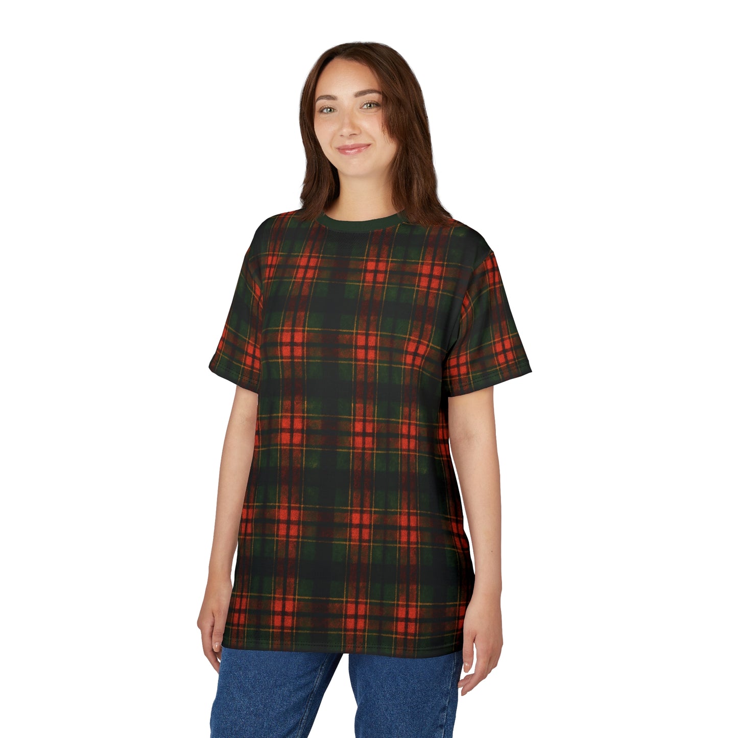 "Kilmor Brieve Tartan", Unisex Tee (Brieve Green Collar)