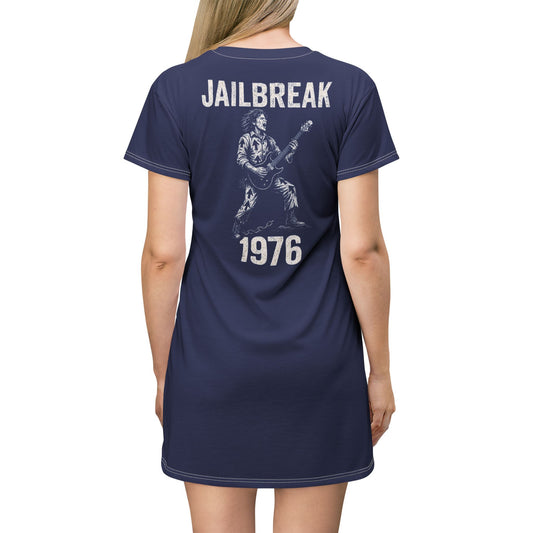 "Jailbreak 1976", T-Shirt Dress (Norway Blue)