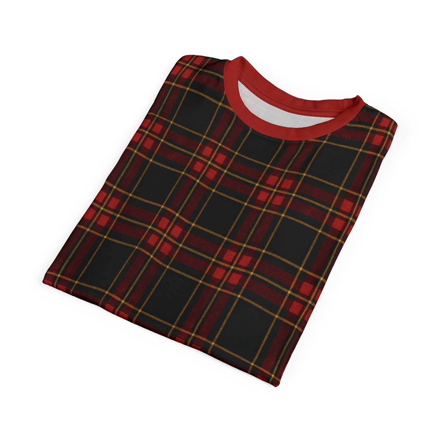 "Kilmor Gallóglach Tartan", Unisex Tee (Gallóglach Red Collar)