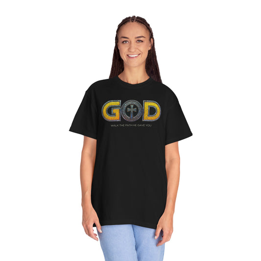 "God - Walk the path He gave You", Unisex T-shirt (Black)