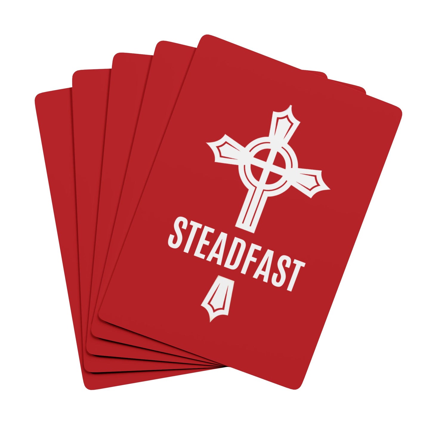 "Steadfast Cross", Christian Playing Cards (Venetian Red)