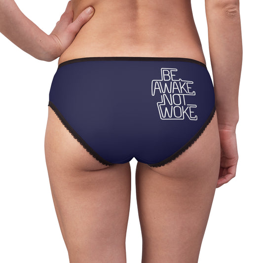 "Be Awake Not Woke" #1, Women's Briefs (Obsidian Blue)